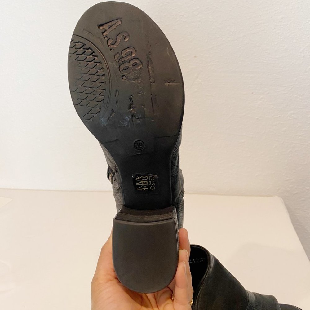 FINAL SALE: A.S.98 Leather black Miles Peep Toe Bootie New - Picture 11 of 14